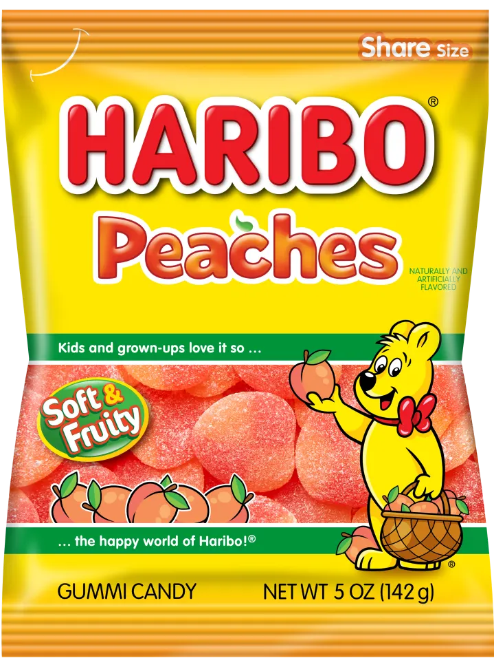 Haribo Peaches Peg Bag 4oz (113g) USA