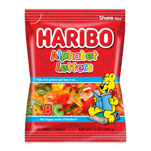 Haribo Alphabet Letters Peg Bag 4oz (113g) USA