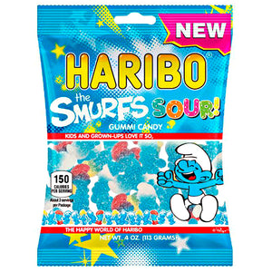 Haribo Sour Smurfs Peg Bag 4oz (113g) x 12 USA